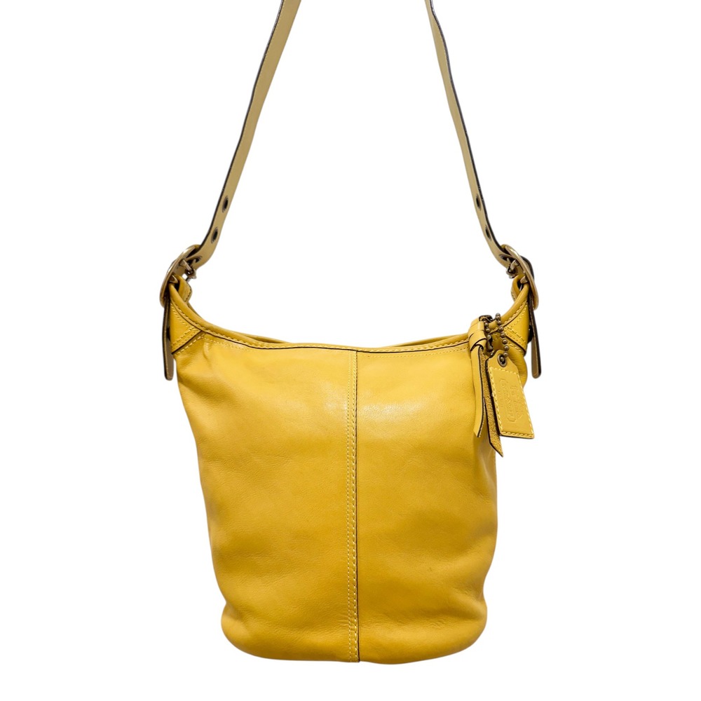 Coach Bleecker Bucket Bag Yellow Leather Convertible Crossbody 11422